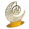 Ramadan Acrylic Eid Mubarak Decoration,Mosque Muslim Table Decor LED Moon Islam