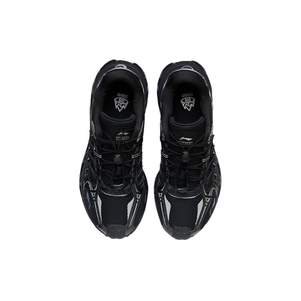 Li Ning Mountain Color Reflective Abrasion Resistant Breathable Low top Running Shoes Women's Black AGLR106-2