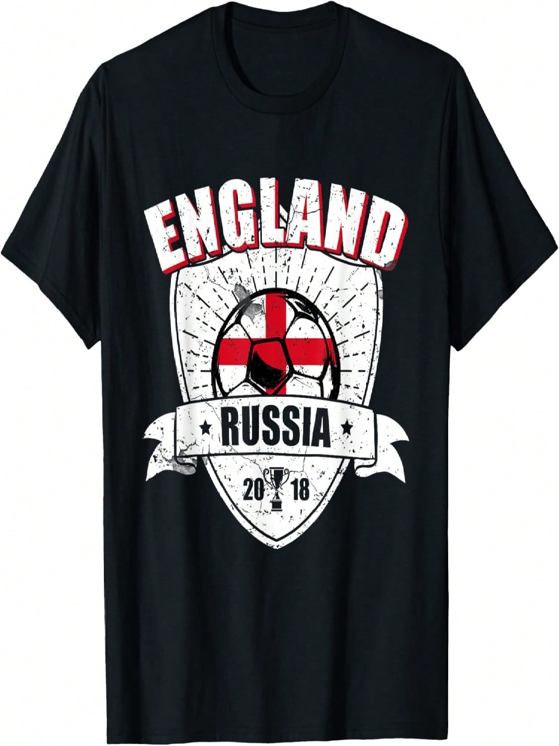 England Russia Soccer Cup 2018 T Shirt(1) S разноцветный