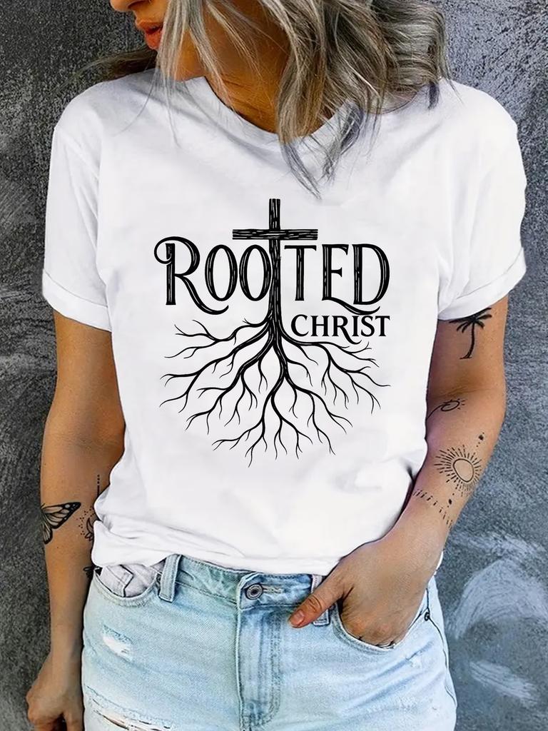 WomenS Christian Faith TShirt with Im a Christian Slogan  Cross White Short Sleeve Round Neck Casual Tee