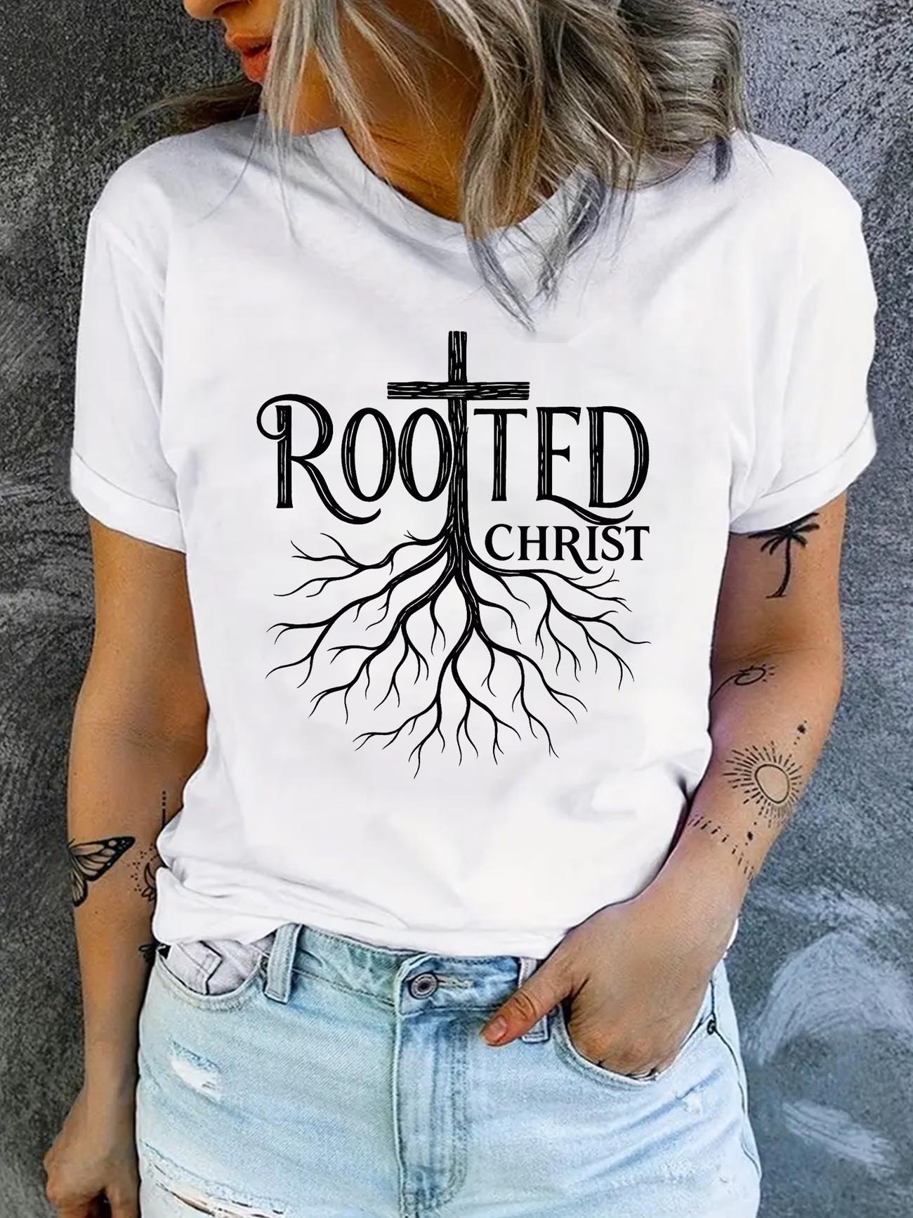 WomenS Christian Faith TShirt with Im a Christian Slogan  Cross White Short Sleeve Round Neck Casual Tee S