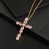 Cross Pendant Necklace for Women Color Zircon Droplet Geometry for Women Jewelry Valentines Day