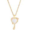 Vintage Style Heart Mirrored Pendant Necklace Tarnish Resistant Clavicle Chain for Women Festival Concert Wear