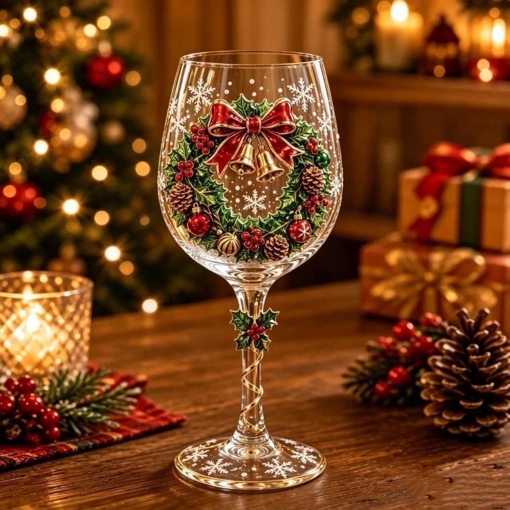 Vánoční dárky Santa Claus Vánoční sklenice na víno Sněhulák Průhledná Čirá Stopkatý pohár Zábavná 3D Kreativní Vysoká sklenice Stolní dekorace