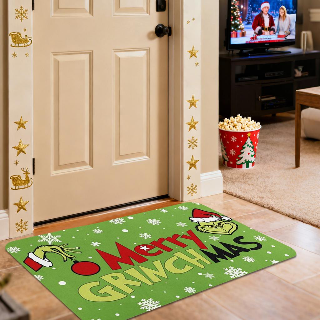 Merry Christmas Bath Mat Bathroom Rug For Kids Non- Absorbent Washable Bedside Rug Bedroom Decor Entrance Door Mat For Room