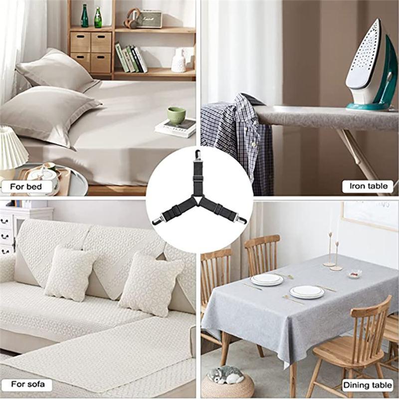 Fitted Sheet Clips 8 Pcs Triangle For Bed Sheet Holders Adjustable Sheet Suspenders Mattress Gripper Clips For Bed Mattress