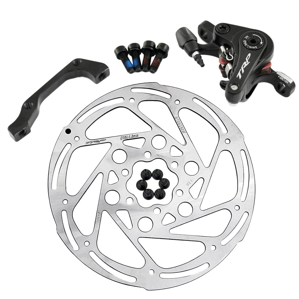 TRP Road Alloy Mechanical Disc Brake Set 160mm Front and MH1705 SPYRE-C Rotor, Rear,
