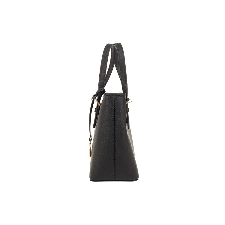Michael Kors Bolso de mano de cuero liso con logo Jet Set Minimalist para mujer Negro 35T9GTVT0L-BLACK