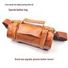 Brown PU Leather Knife Storage Bag with 10 Compartments - Carving Knife Travel Case