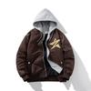 Pánská zesílená baseballová bunda Zimní Streetwear Bez kapuce Bavlněná podšívka Ležérní svrchní oblečení Mladiství
