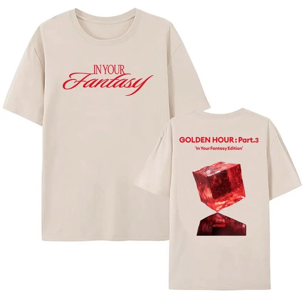 GOLDEN HOUR _ Part.3 In Your Fantasy Edition T-shirt ATEEZ Boys Band Korean Style Tshirts Unisex Streetwear Fashion Women Tees
