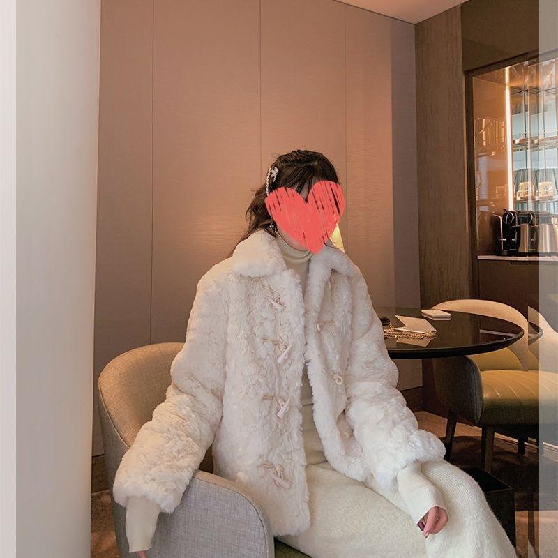 New lamb wool coat women's short thick winter small soft girl plush imitation fur loose