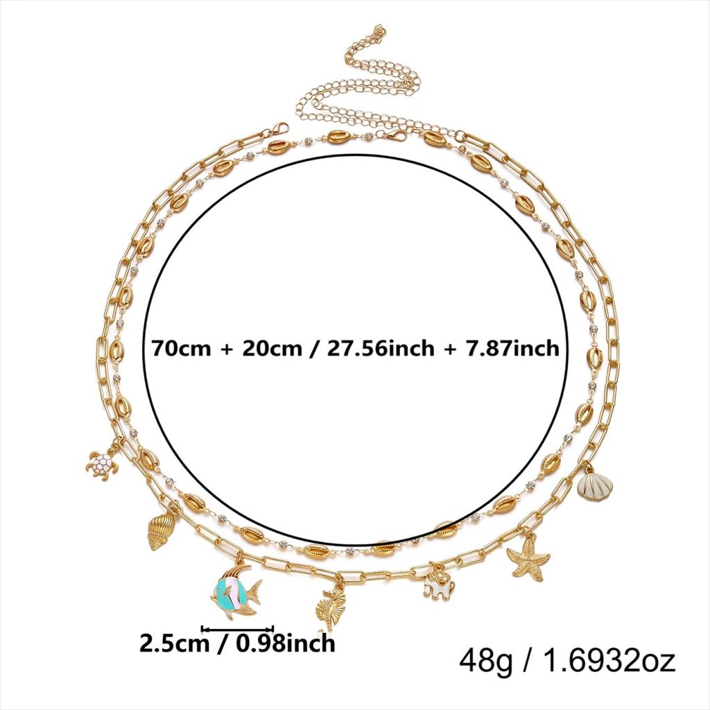 Summer Fish Seahorse Elephant Turtle Starfish Shell Spliced Waist Chain For Women Men Fishtail Octopus Belly Chain Body Jewelry