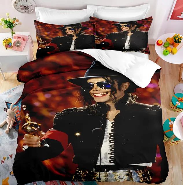 Michael Jackson Bedding Set Single Twin Full King Size Musical Genius Bed Linen Adults Teens Bedroom Duvet Cover Set Super Star