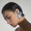 Oversized Irregular Petal Glazed Earrings, Vintage Style Multi-Color Elegant Ear Ornaments