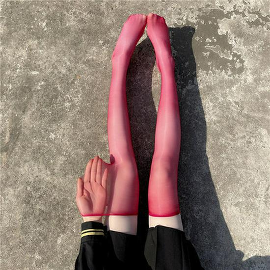 Japanese-Style White Silk Bow Knee-High Stockings
