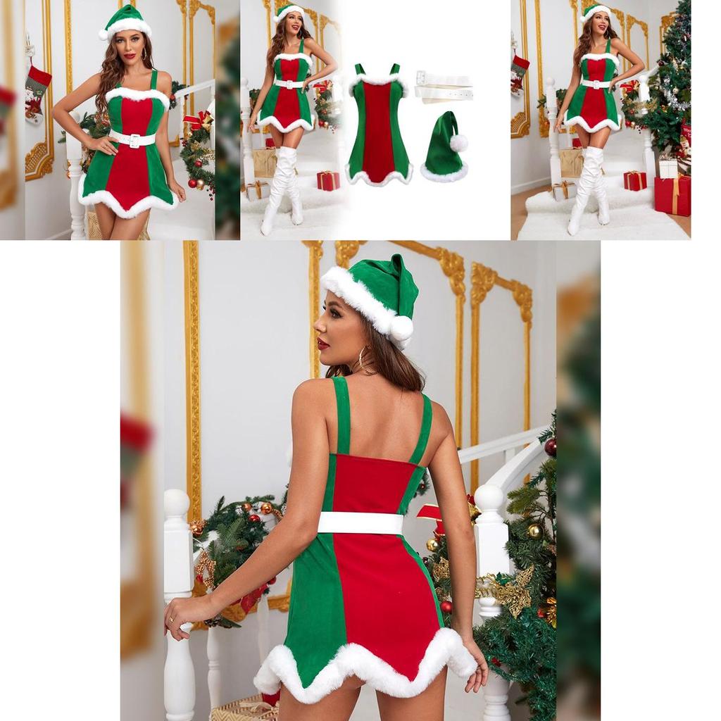 Fantasy Christmas Dress For Women With Polyester Fabric For Holiday Cosplay