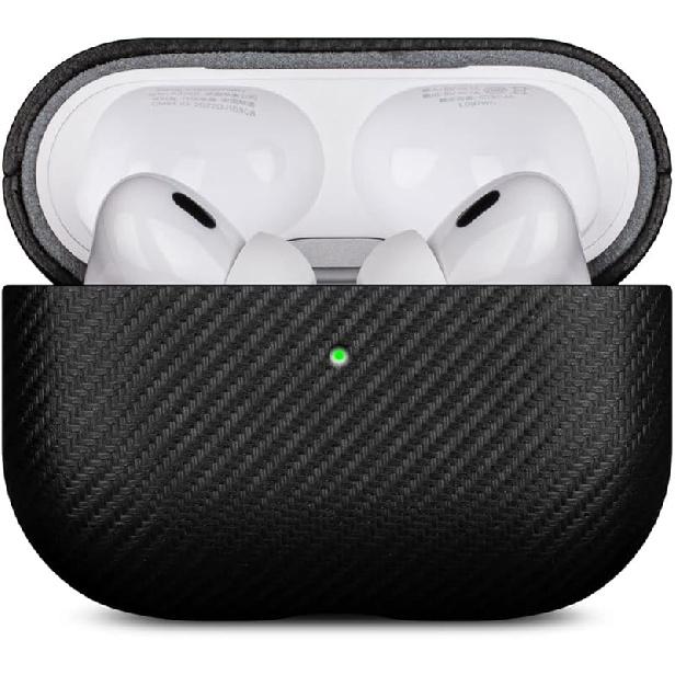 Lopie Handmade Series AirPods Pro Leather Case with Keychain, Fully-Wrapped with Full-Grain Leather AirPods Pro Case Cover, Portable Shell Dust Proof
