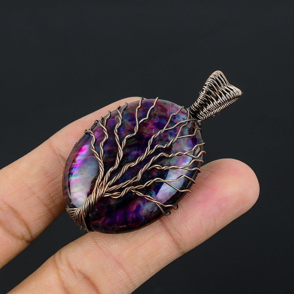 Tree Of Life Multi Flash Labradorite Pendant, 999 Copper Wire Wrapped Jewelry, Handmade Pendant Gemstone Jewelry, Gifts For Wife Brand New Pendant