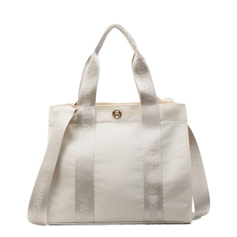 Large Capacity Simple Casual Handbag Women's Bag 2025 New Fashionable Lightweight Canvas Tote Bag Shoulder Crossbody Bag