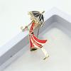 Exquisite Umbrella Girls Brooches For Women Versatile Suit Brooch Pins Fashion Crystal Corsage Everyday Accessories