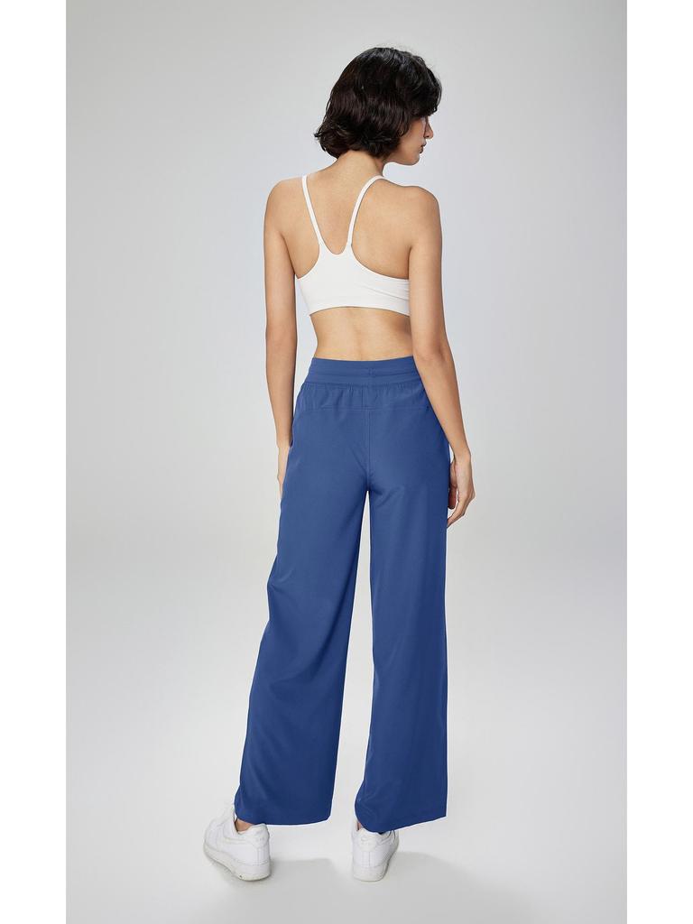 Women's High Waist Wide Leg Yoga Pants with Sun Protection and Pockets
