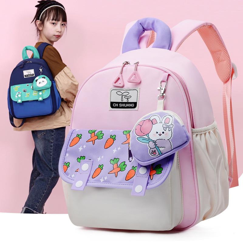 Panda Rabbit Tiger Mushroom Lotso Printed Backpack Breathable Schoolbag Cartoon