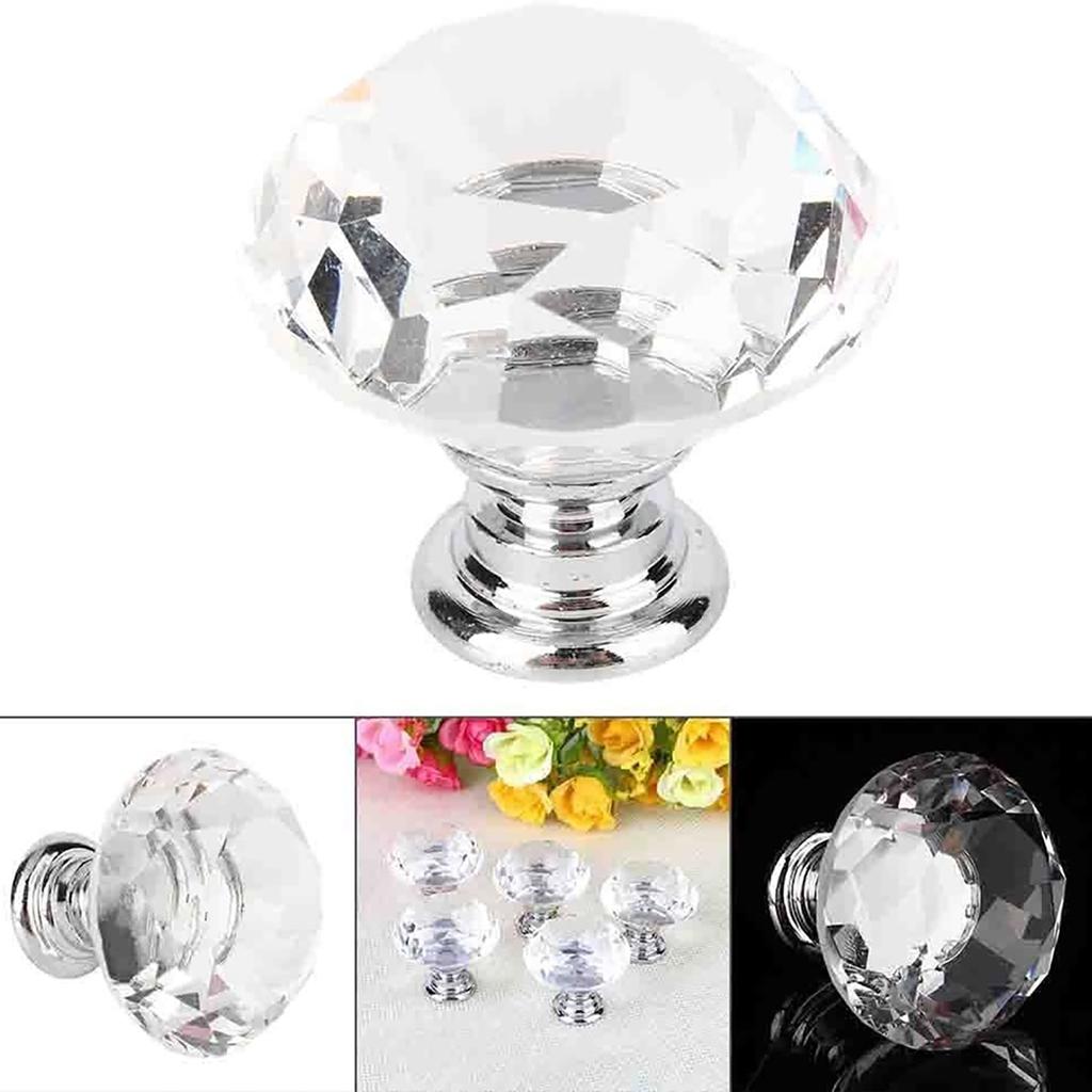 20X 30MM Crystal Cabinet Cupboard Closet Drawer Door Pulls Knobs Handle UZ