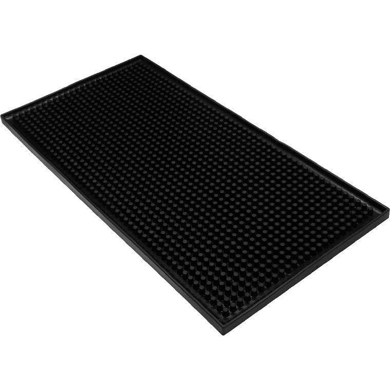Litoexpe 1Pcs 6 x 12 Bar Mat, Black PVC Coffee Bar Service Spill Mat for Home Bar Cocktail Bartender Kitchen Countertop 6 x 6
