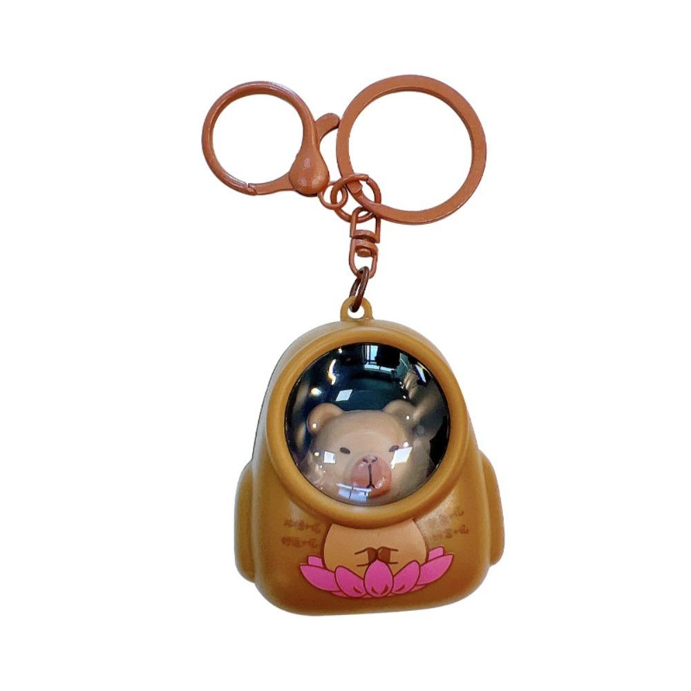 

Cartoon Capybara Keyring Cute Luminous Capybara Keychain Ornaments Capibala Pendant Girls Women коричневий
