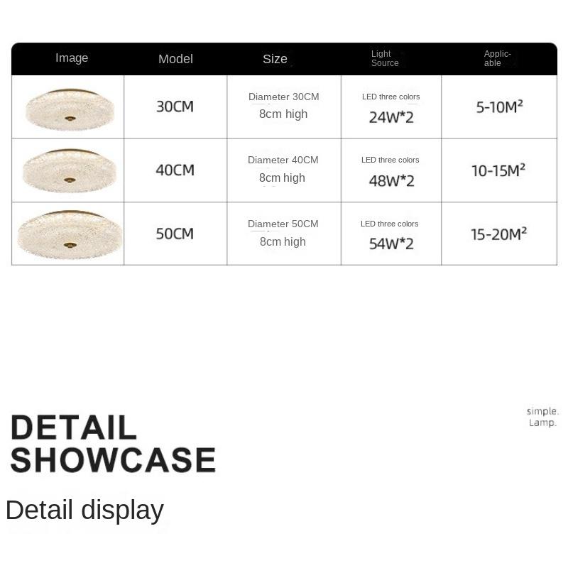 Øyebeskyttelse, Lys luksus LED-taklys, soveroms- og arbeidslys, moderne, enkel, romantisk og varm, sirkulær lysarmatur for hovedsoverom