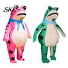 Frog Party Costume Inflatable for Adults, Blow-Up Suit with Air Blower, Lightweight Battery Box, Cartoon Green Outfit Halloween Cosplay