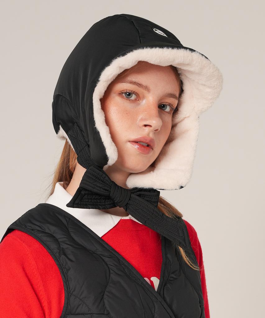 MONBIRDIE GOLF Smile Padded Trooper Hat Black