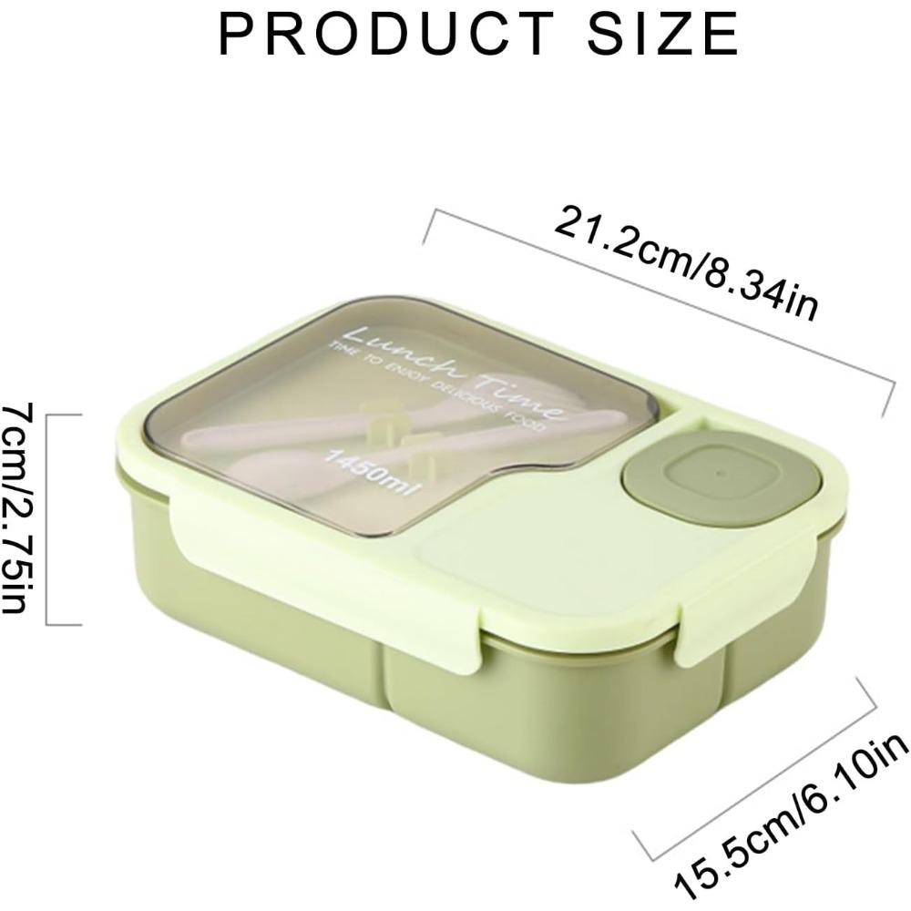 Lunch Box with Compartments and Tableware Leak Proof Food Storage Box for Office Workers Picnic Lunch Box Microwave Oven Heating