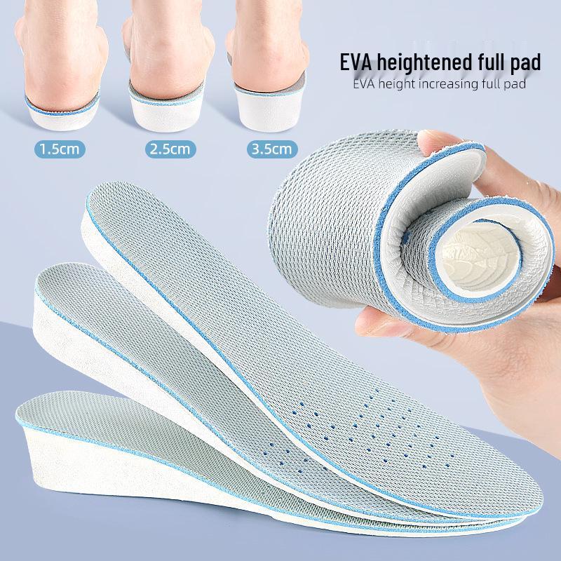 Invisible, Breathable Height-Boost Insoles for Men & Women – Shock-Absorbing, Full-Length, Sports & Casual Use