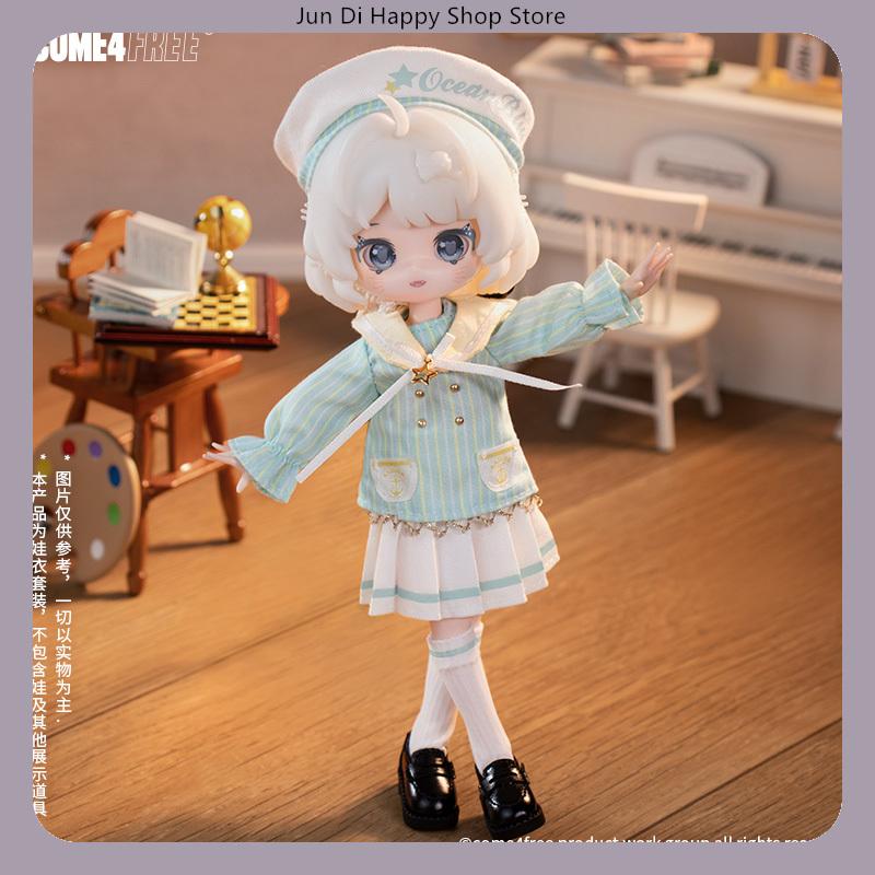 COME4FREE 1/12 BJD Doll Clothes Dessert Series Mint Jumping Candy Dress Outfit Set for OB11 Doll Clothes