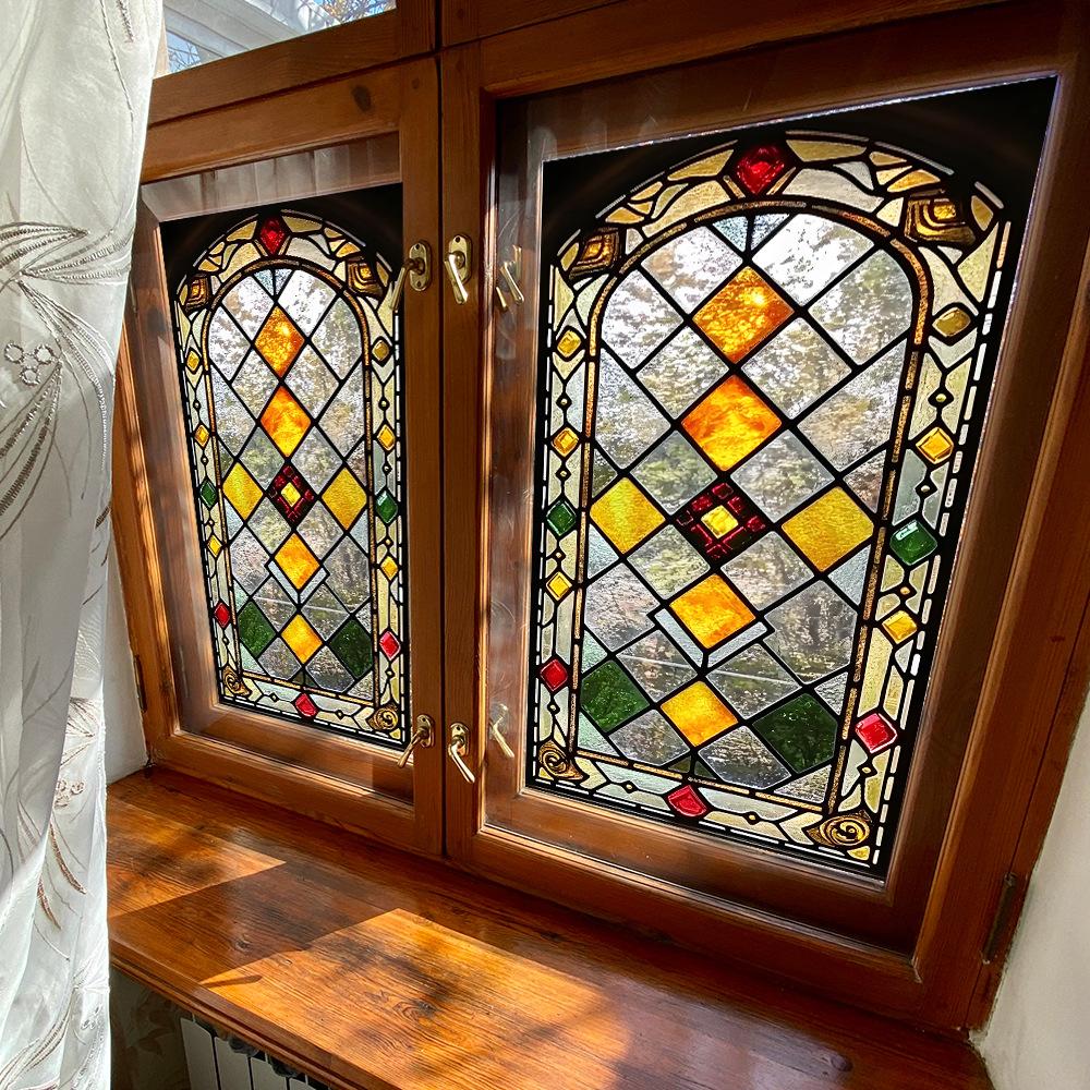 Creative Diamond-shaped Grid Home Glass Window Beautification and Decoration Electrostatic Window Stickers