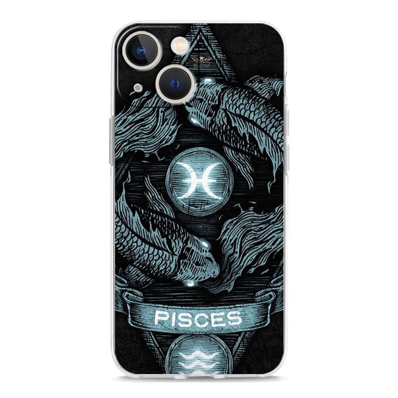 Aries Leo Libra Pisces Virgo Phone Case For iPhone 11 Cases iPhone 15 12 13 14 16 Pro Max X XR XS 14 15 Plus 16Pro Clear Cover