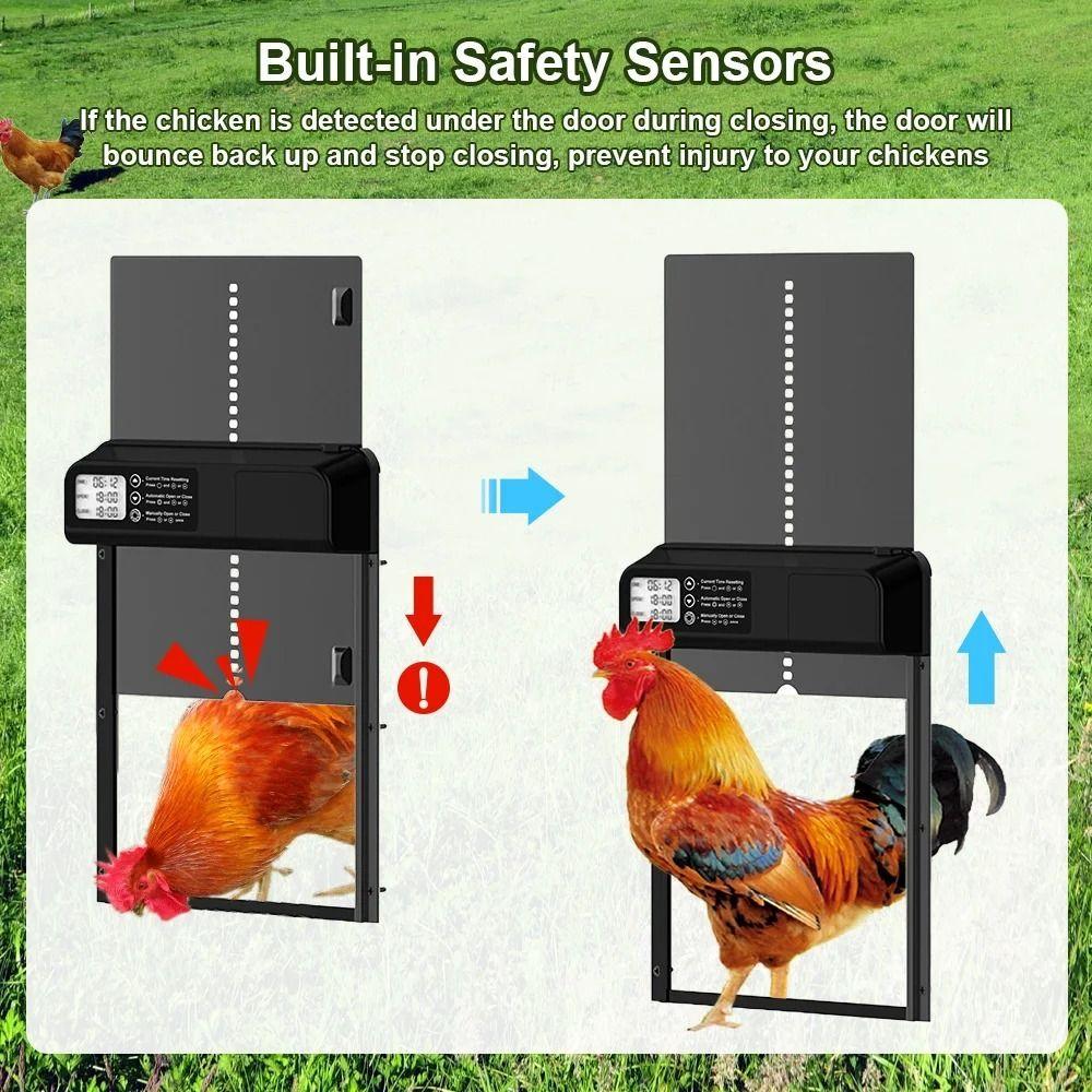 Automatic Electric Chicken Gate Timer Control Pet Flap Accessories Auto Chicken Door Opener  House