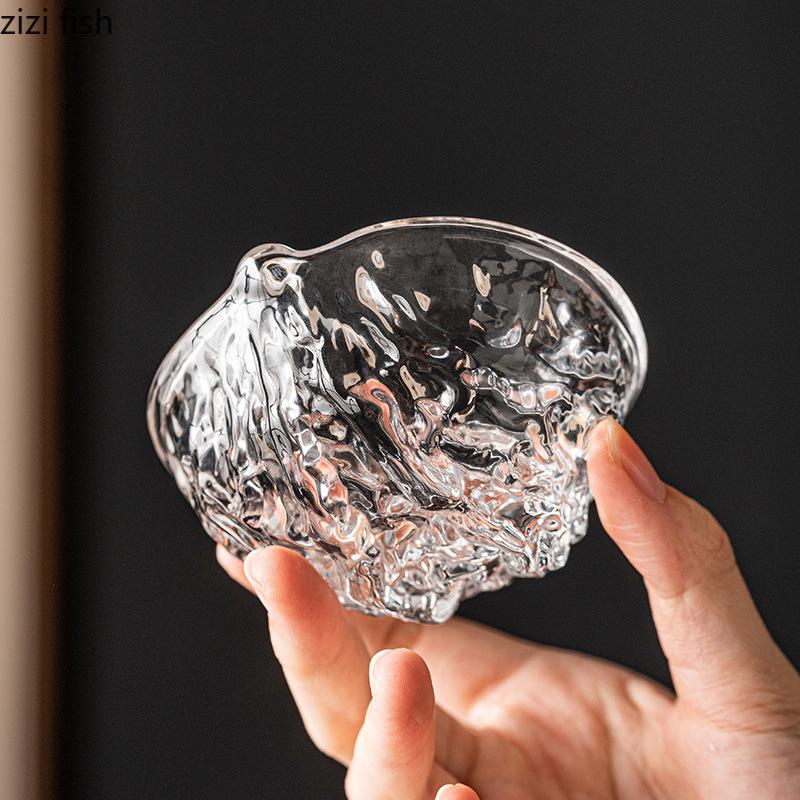 Kreative Walnussförmige Glastasse Transparente Glas-Teetasse Unregelmäßiges Kung-Fu-Teeset Bar Weinglas Wassergläser Haushaltsprodukt