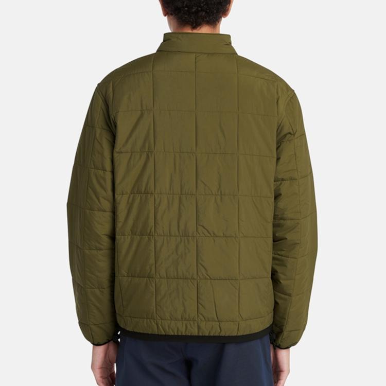 Timberland Solid Color Casual Zip Collar Long Sleeve Cotton Jacket Men Jacket Green A26ZF-302