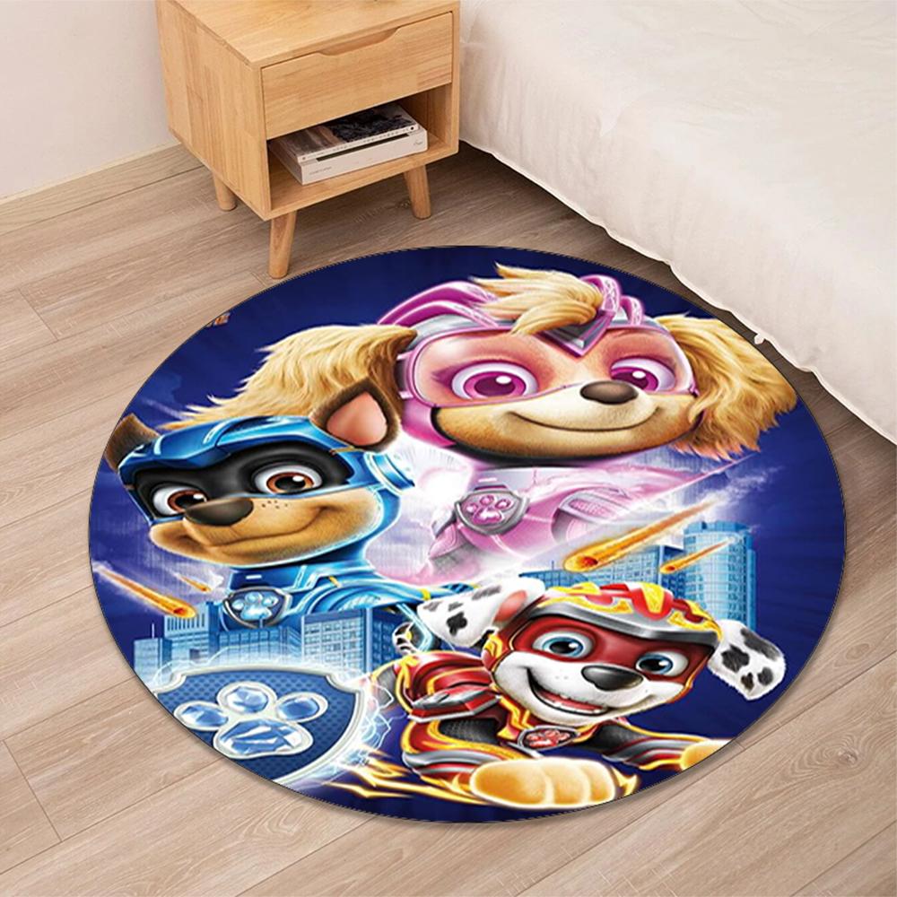 PAW Patrol Printed Round Rug Carpet Chair Rug Area Rug Entryway Doormats,for Office Chair Living Room Bedroom Kitchen Room.
