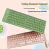 Macaron Color Foldable Bluetooth Keyboard with Phone Stand for Mobile and Tablet.