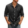 Men's Loose Fit Long Sleeve Button Down Shirt Vintage Casual Versatile Breathable Top for Commute Outdoor Daily Wear