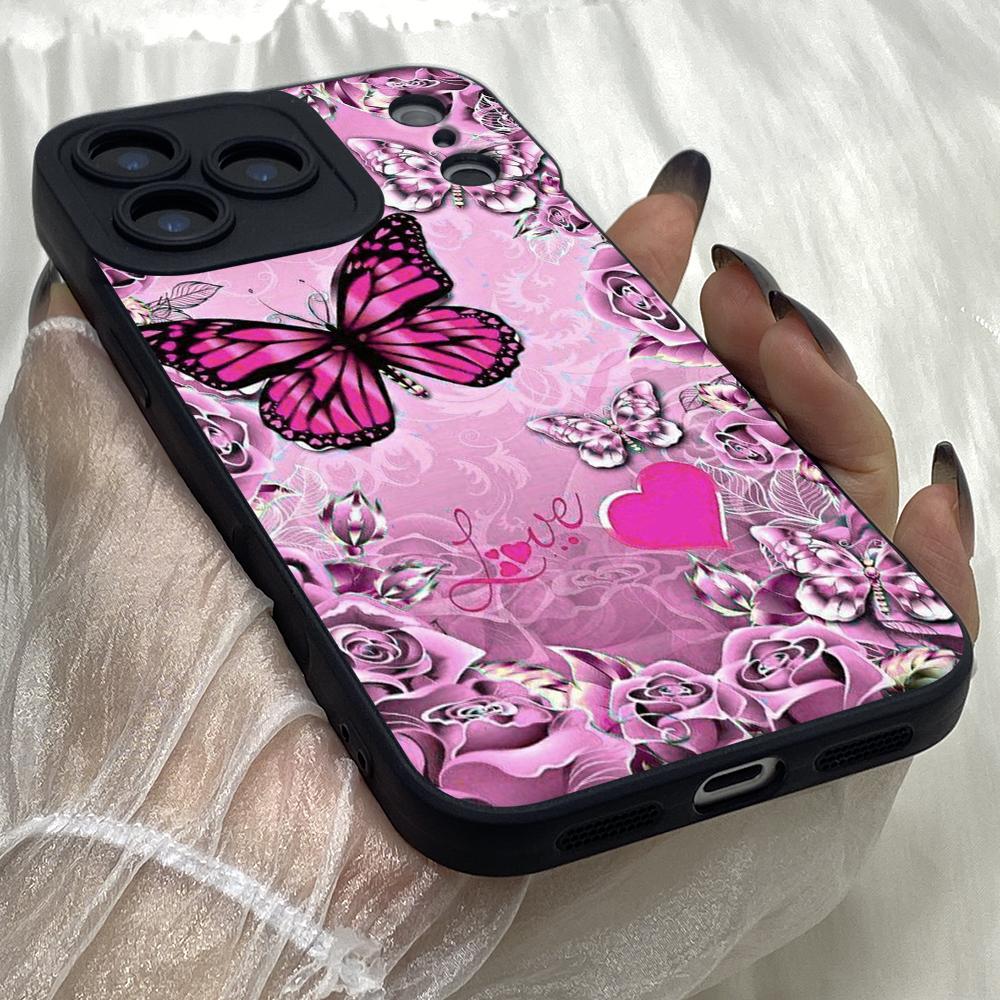 M307 Butterfly Heart Art Cute Design Angel Eyes Soft Phone Cases for iPhone Samsung Galaxy Xiaomi Rdemi Huawei Honor Infinix Realme OPPO All Model