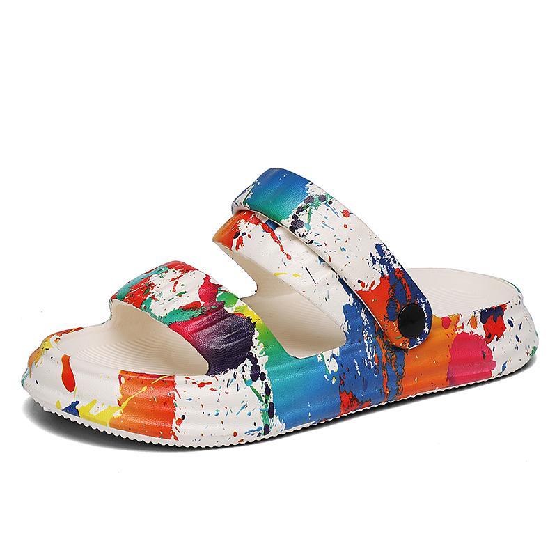 Summer Holiday Printing Soft Women Slippers Vacation Travel Beach Sandals Pillow Platform Home Slippers Comfortable Pattern Clog