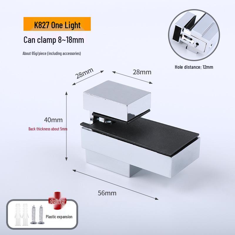 Zinc Alloy F-Shaped Glass Clip: Bathroom/Kitchen Shelf Support Bracket