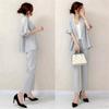 [YUANYUAN] Women's Pantsuit 2-Piece Set: Tailored Jacket & Culottes. Suit Jacket with Waist Tuck, Short Sleeves, Frill Sleeves, Solid Color, Cute and
