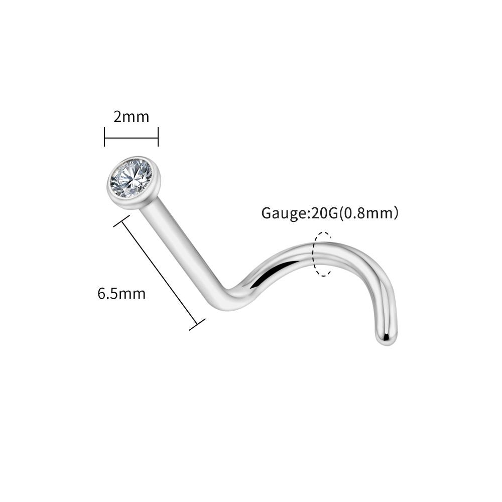 

Right Grand ASTM F136 Titanium 20G Nose Stud Ring Hypoallergenic CZ/Ball/Heart/Star Corkscrew Nose Nostril Body Piercing Jewelry