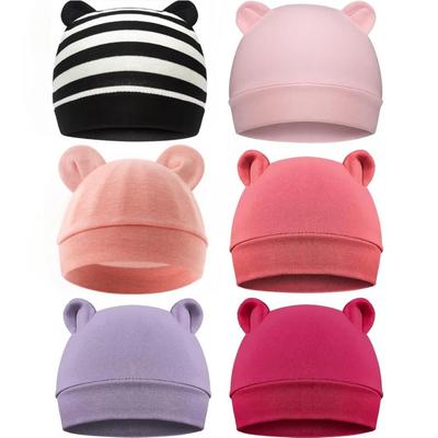 6Pcs/Set Newborn Bear Ears Baby Hat, 0-3 Months Male Baby Female Baby Toddler Hat,Baby Beanies Hat, Suitable for Daily Wear